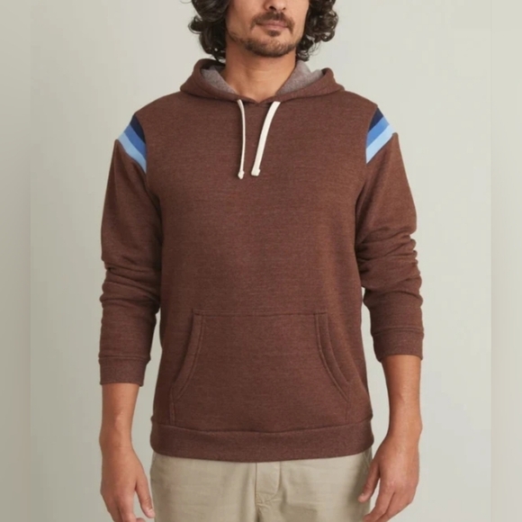 MARINE layer Banks Pullover Hoodie - Chocolate Brown